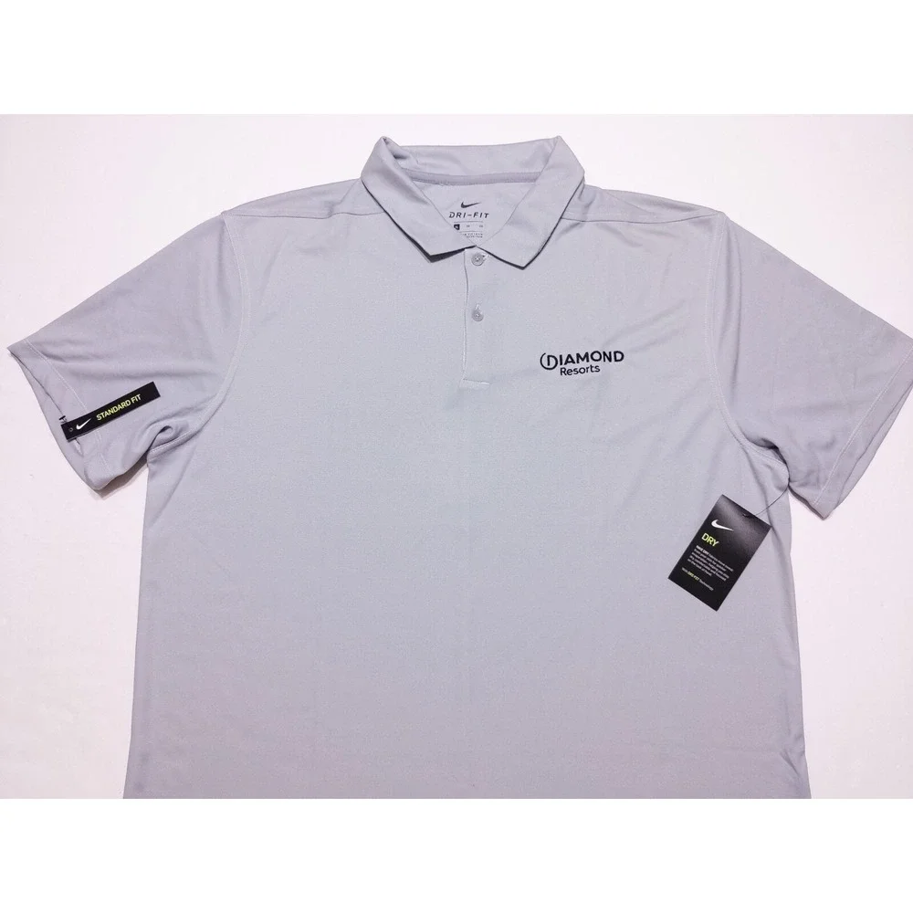 NIKE GOLF Diamond Resorts Polo Shirt BV6912 Gray‎ XL ~New